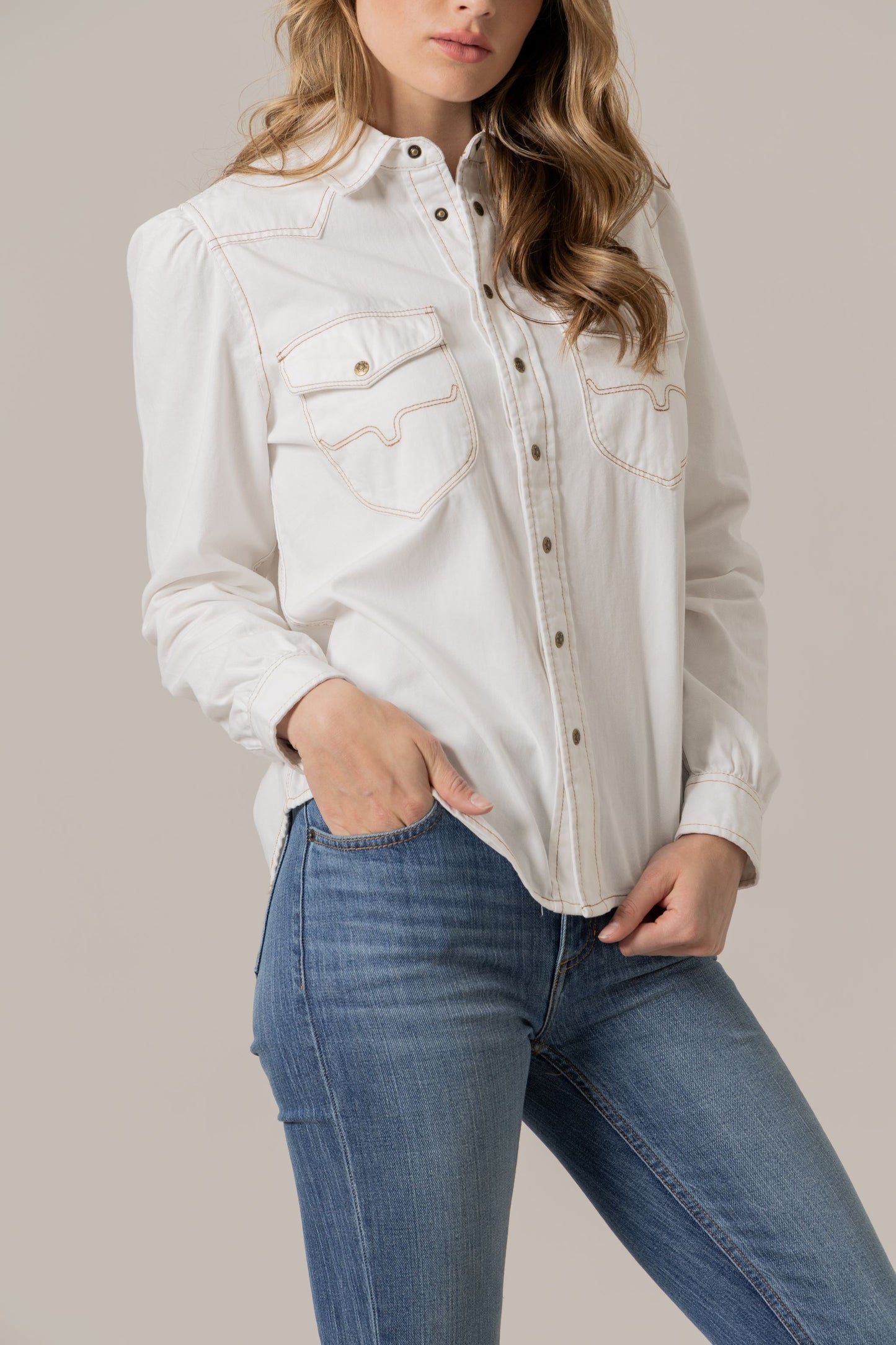 Ladies Jane Denim Snap Shirt