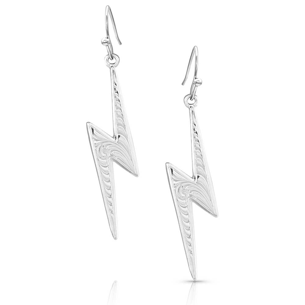 Lightning Strike Silver Earrings