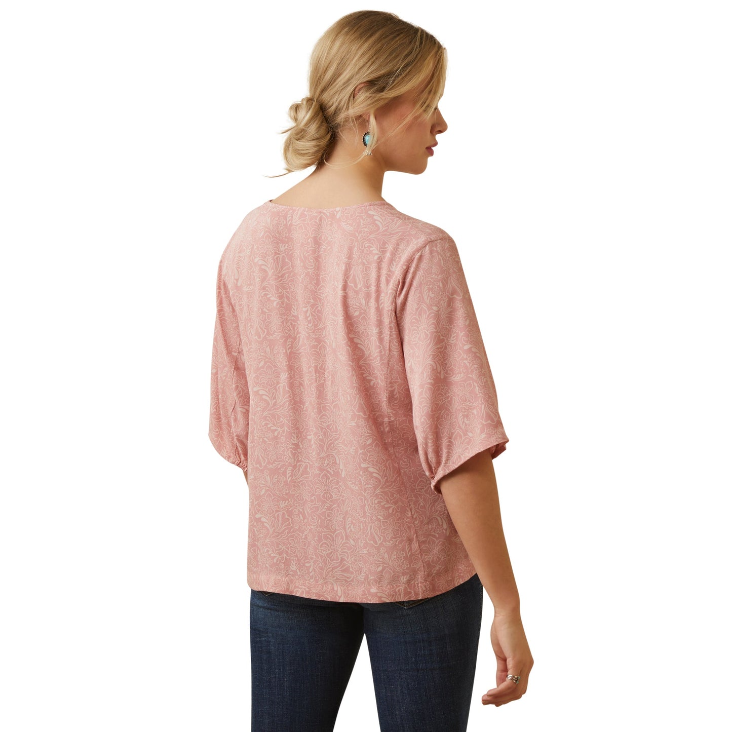 Ladies Pink Floral Blouse