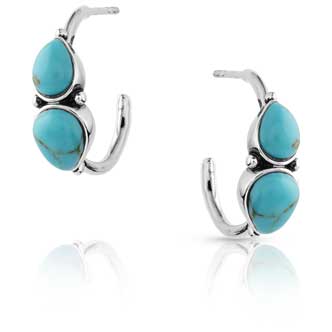 Mirrored Turquoise Hoop Earrings
