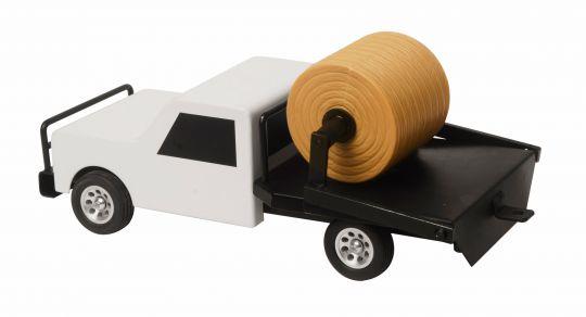 Flatbed Hay Truck Black/White