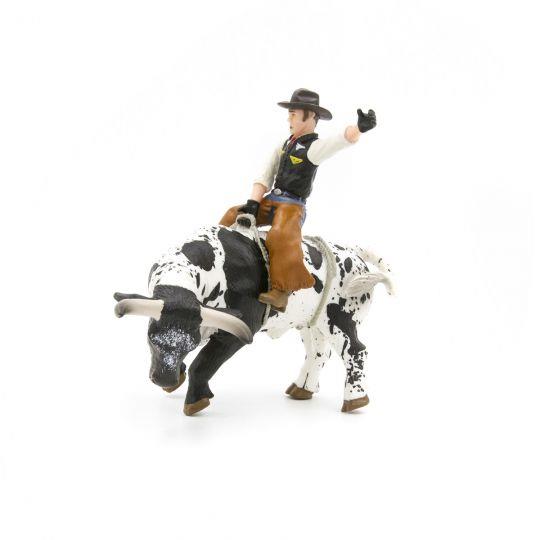 Bucking Bull & Rider - Black & White
