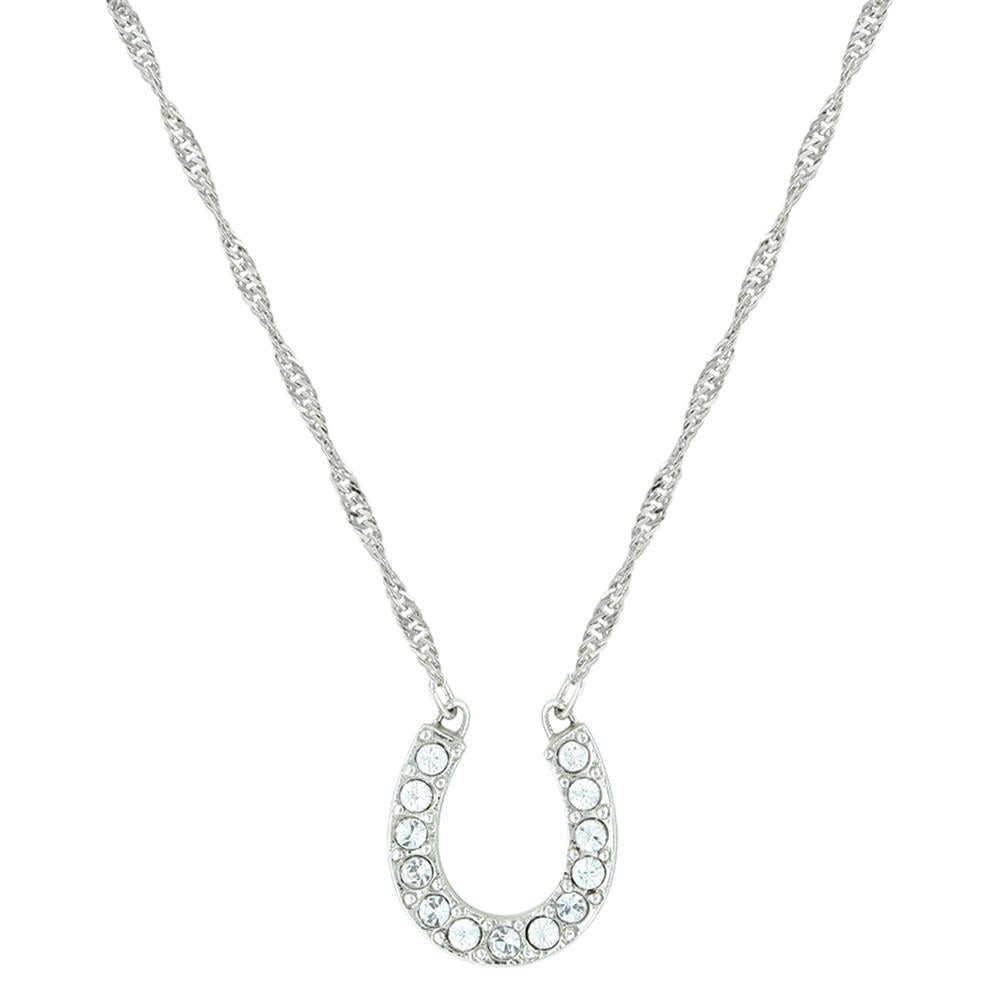Crystal Clear Lucky Horseshoe Necklace