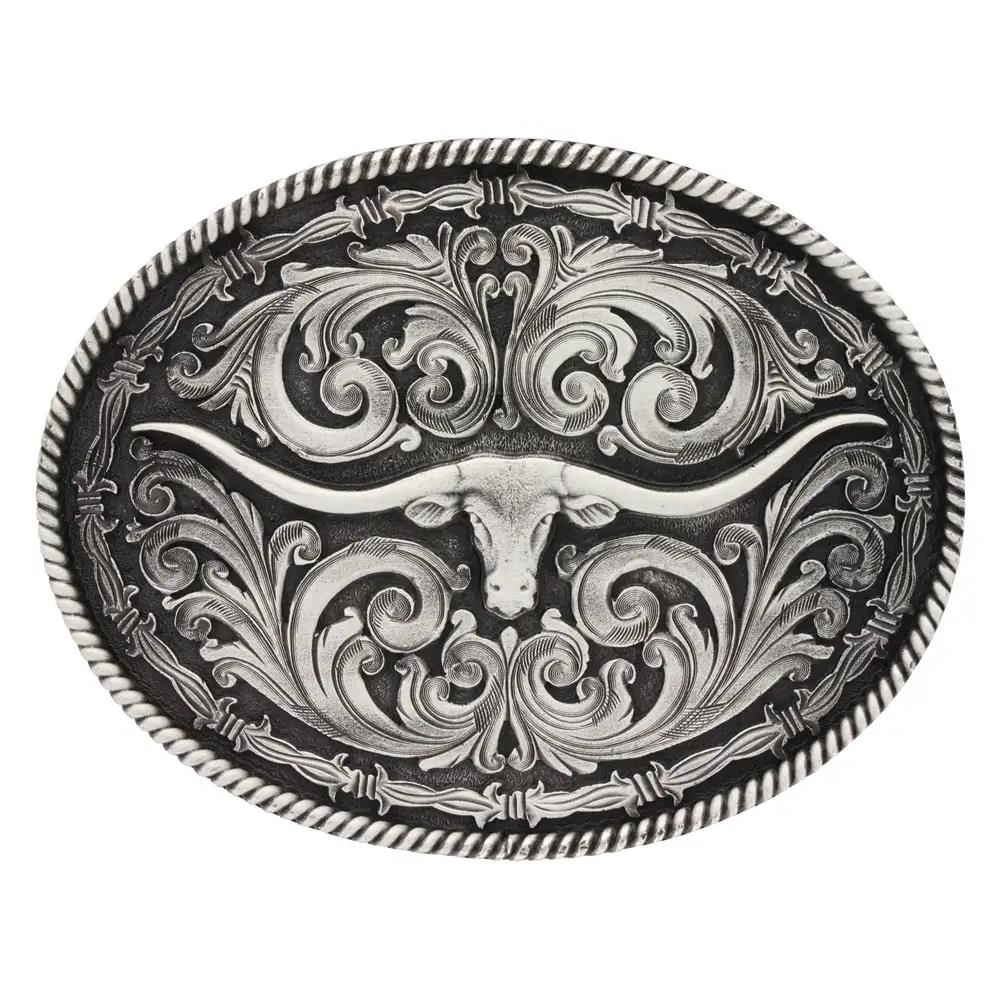 Rope And Barbed Wired Longhorn Classic Impressions Attitude Buckle