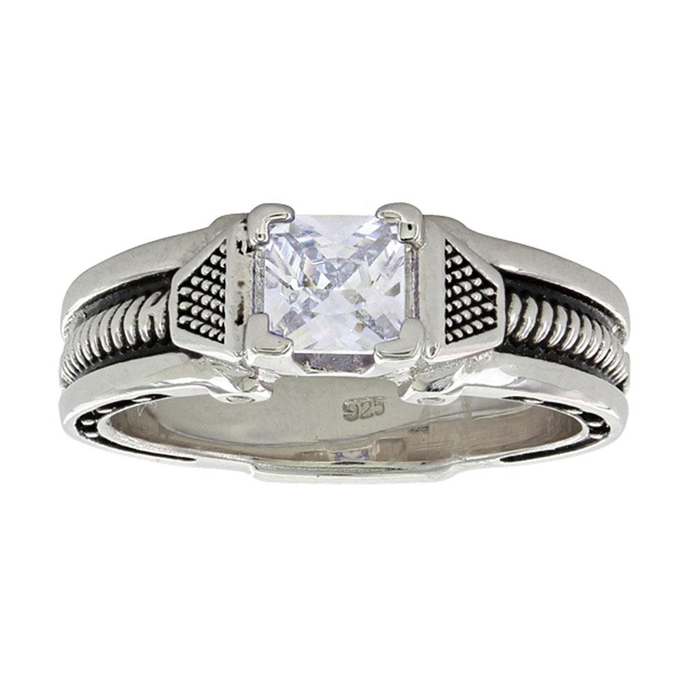 Single Stone Horseshoe Nail Ring