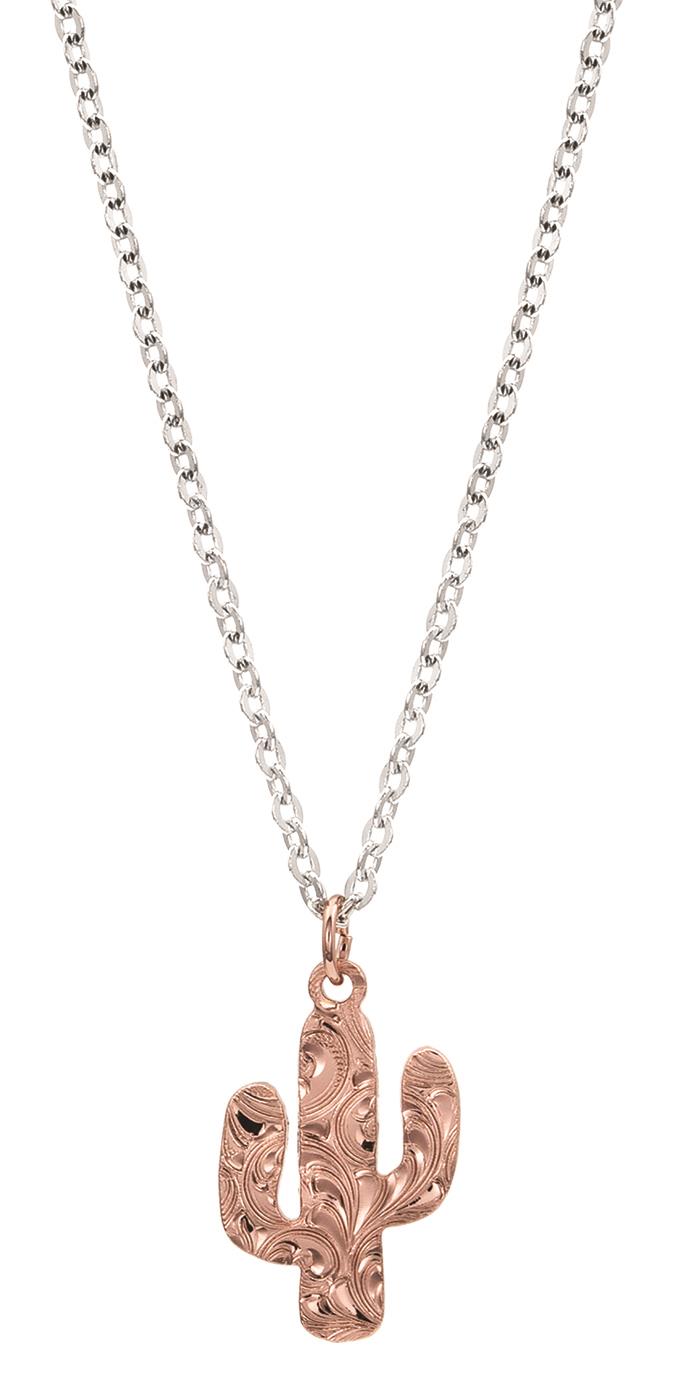 Desert Darling Rose Cactus Pendant Necklace