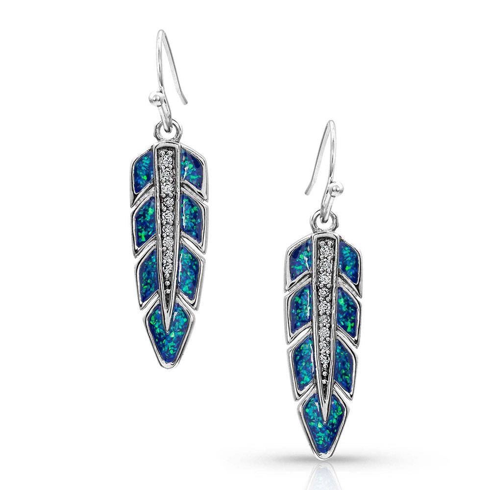 Hawk Feather Opal Earrings