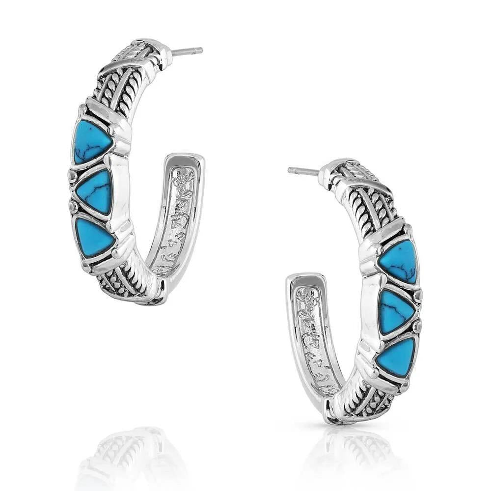 Trilogy Trillion Turquoise Hoop Earrings