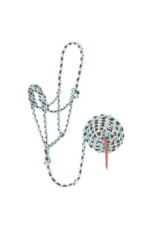 Braided Rope Halter with 10' Lead
