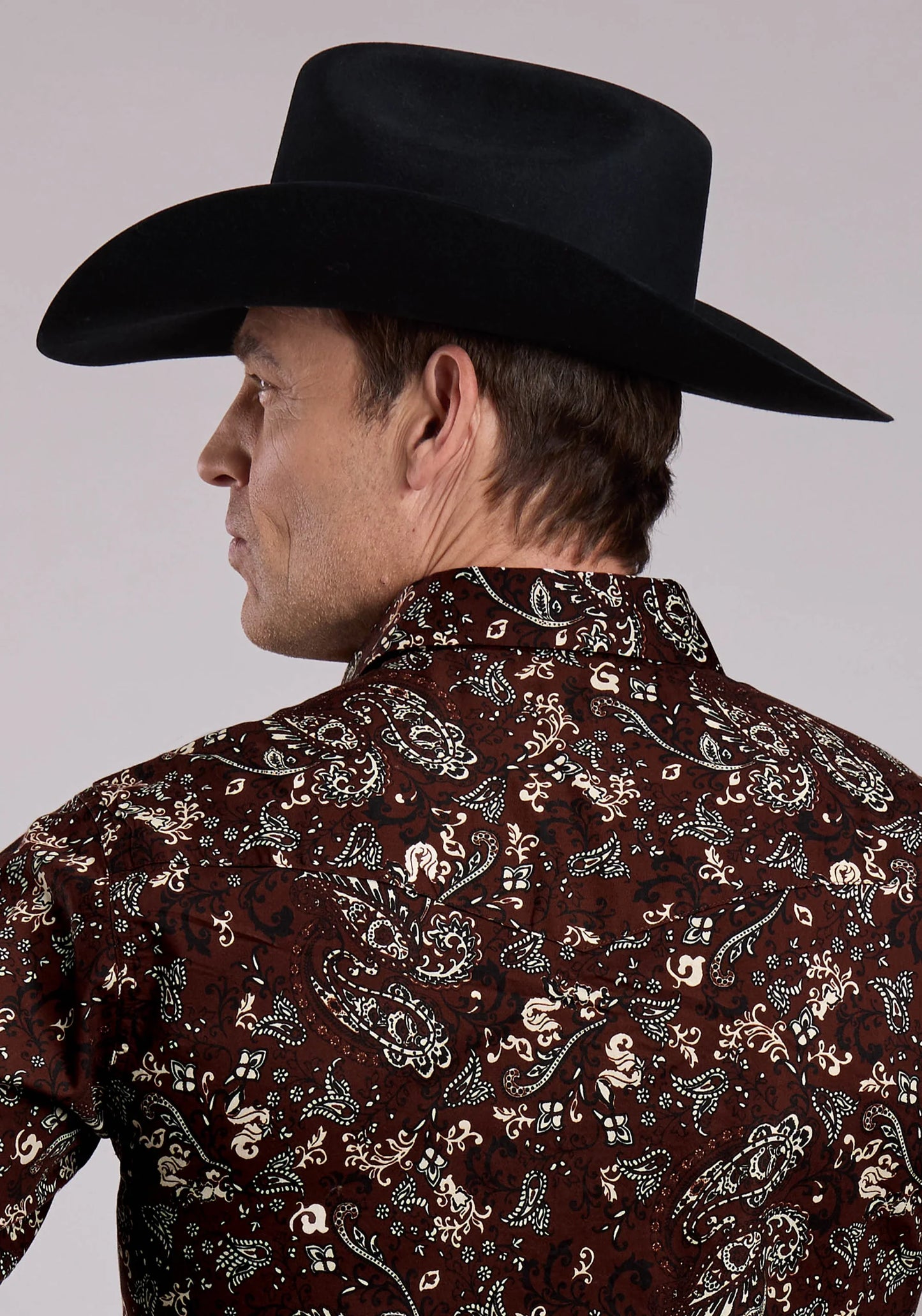 Mens Snap Brilliant Paisley Print Western Shirt