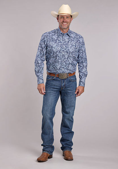 Mens Blue Western Shirt
