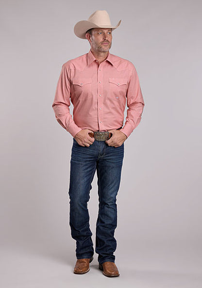 Mens Coral Western Shirt