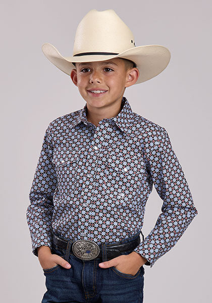 Boys Black Western Shirt