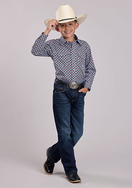 Boys Black Western Shirt