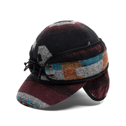 Winter Cap Railroad - Burgundy Mix