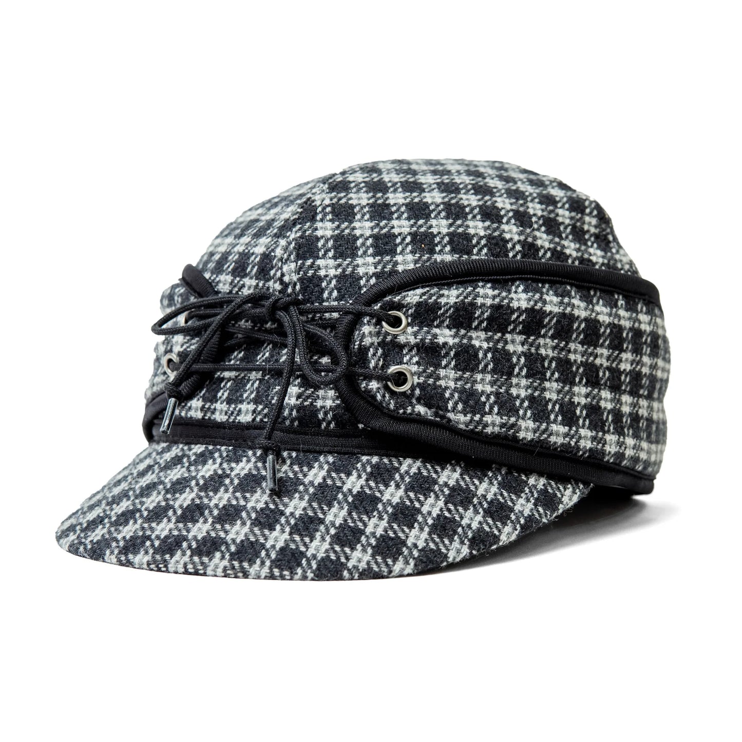 Wool Blend Plaid Railroad Hat