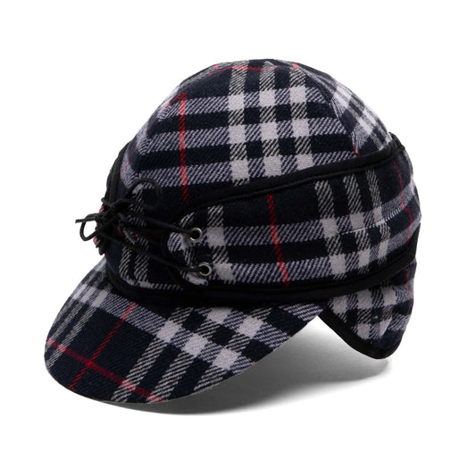 Winter Cap Railroad- Navy Plaid