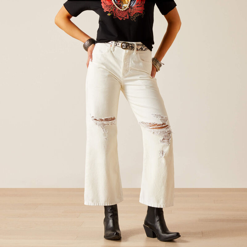 Ladies Jeans Wide Leg Crop Tomboy