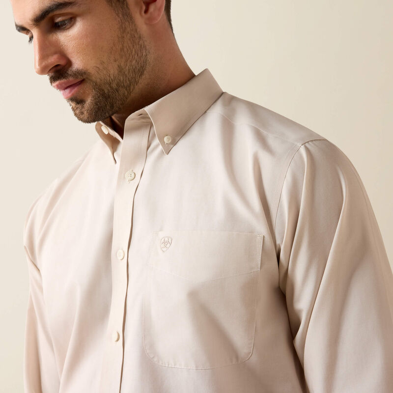 Wrinkle Free Solid Pinpoint Oxford Classic Fit Shirt