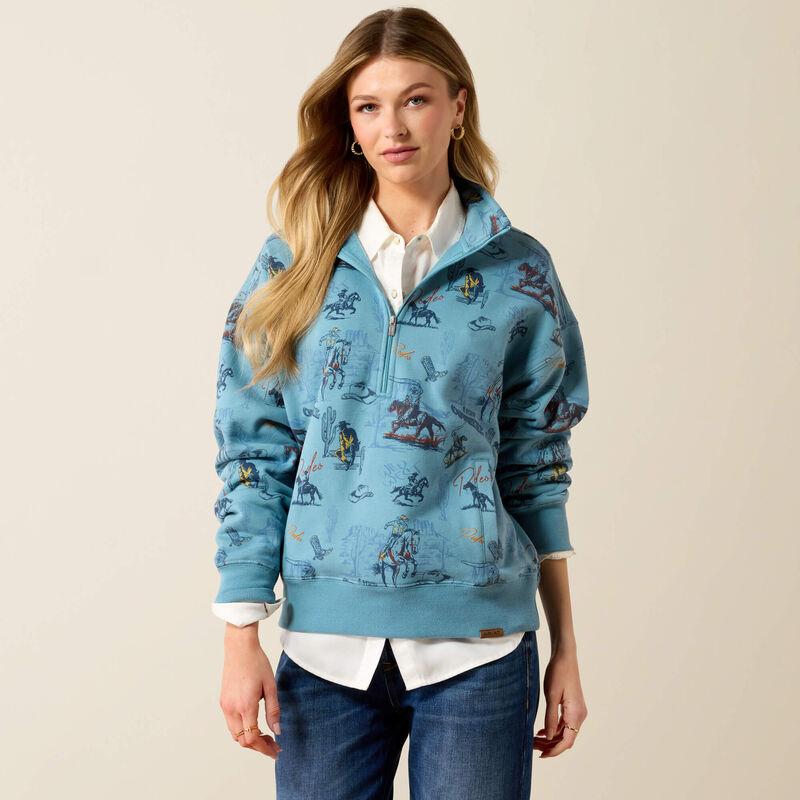 Painted 1/2 Zip Sweatshirt