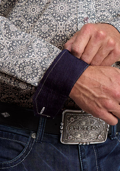 Mens Grey Western Shirt