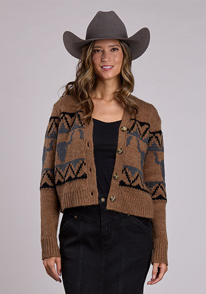 Ladies Vintage Border Cardigan