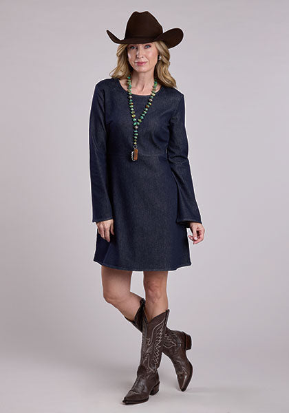 Ladies Dark Rinse Denim Dress