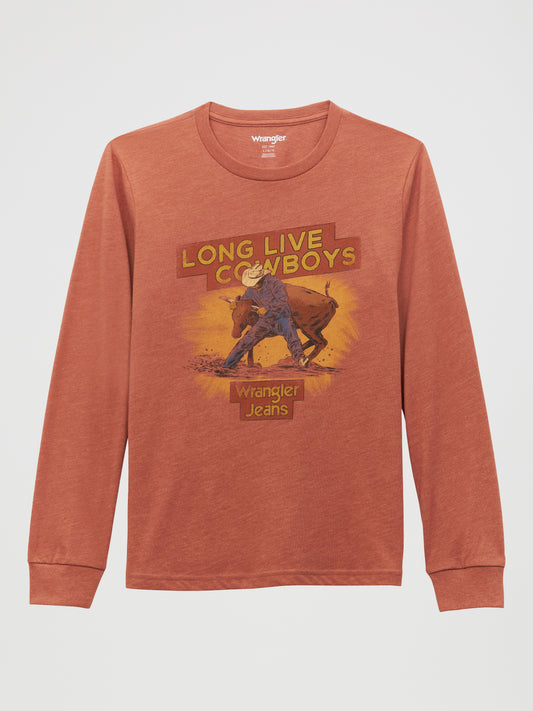 Boys Longlseeve Tee - Redwood Heather