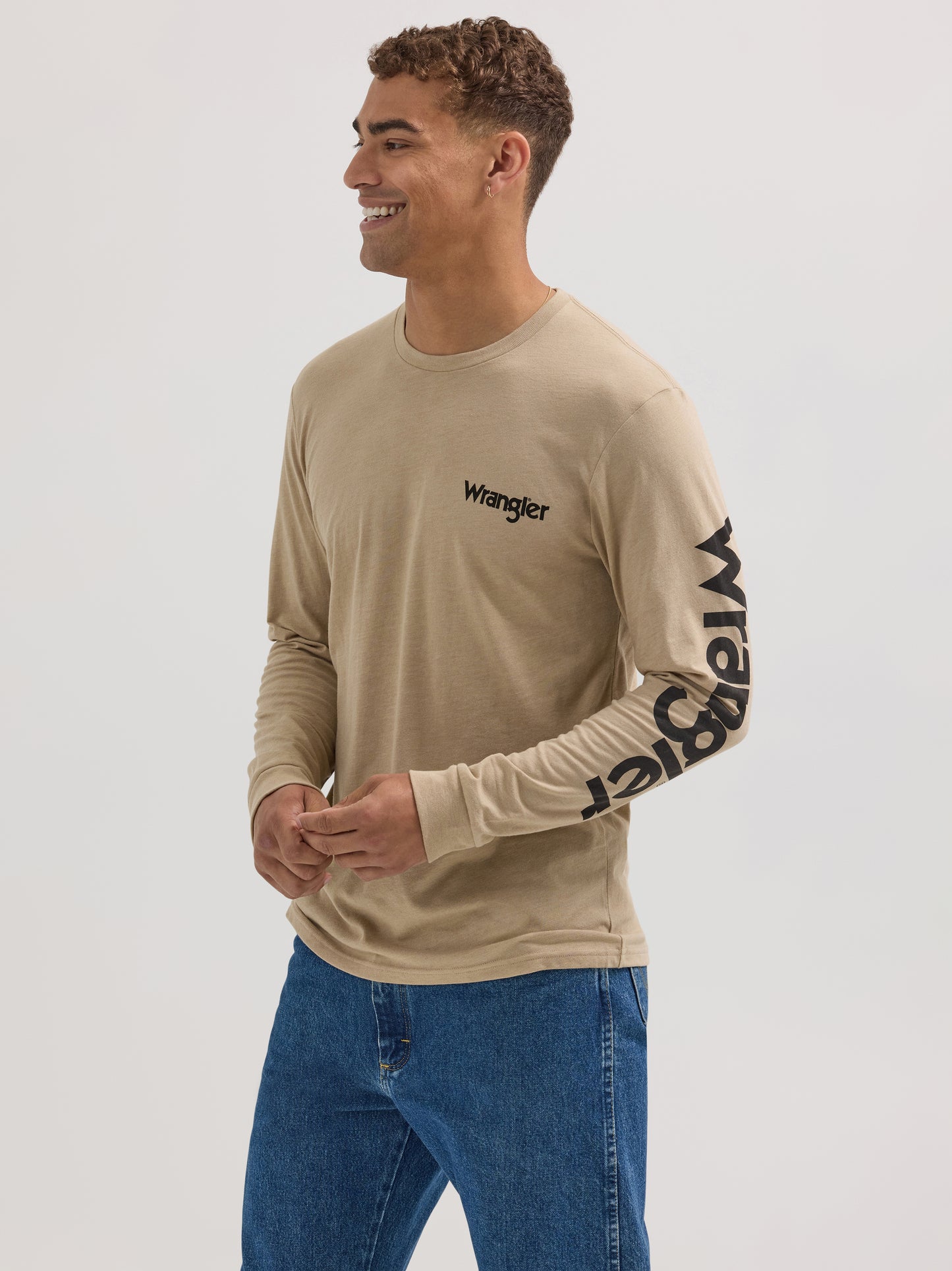 Men's Longsleeve Tee- Tan Heather