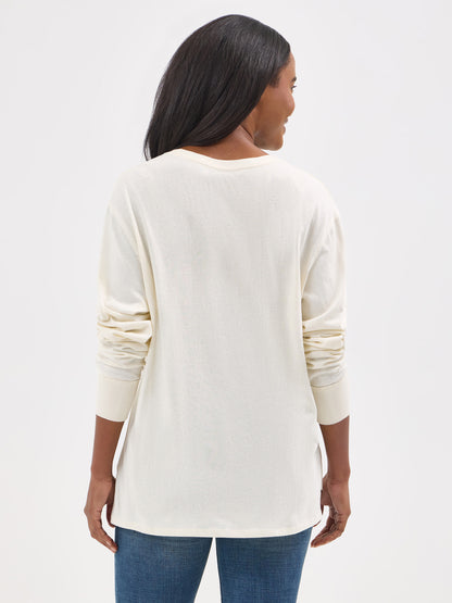 Ladies Oversized Longlseeve Tee - White
