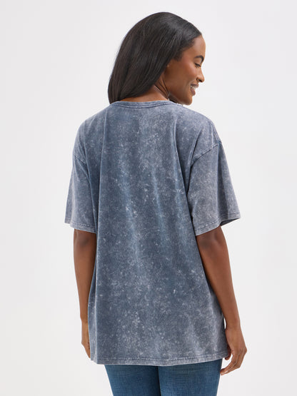 Ladies Oversized Graphic Tee - Odyssey Grey
