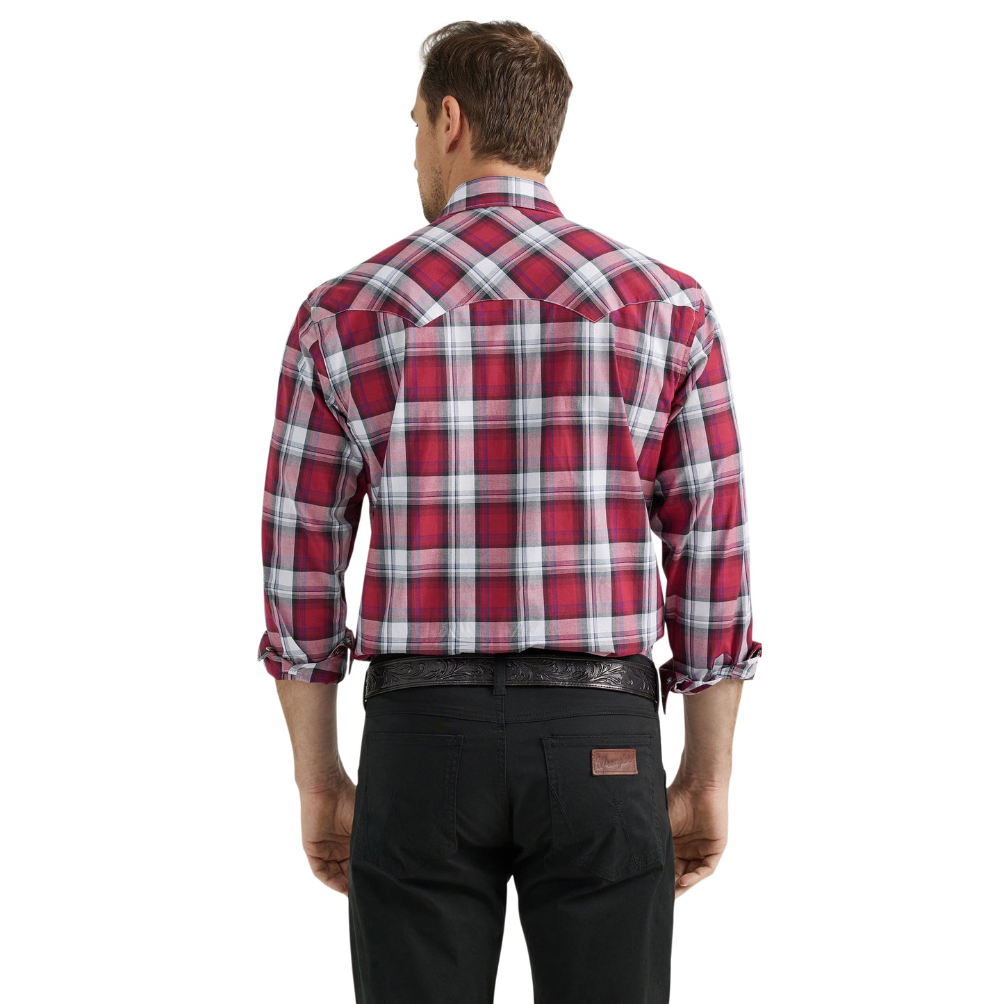 Men's Modern Fit Western Shirt - Burgundy