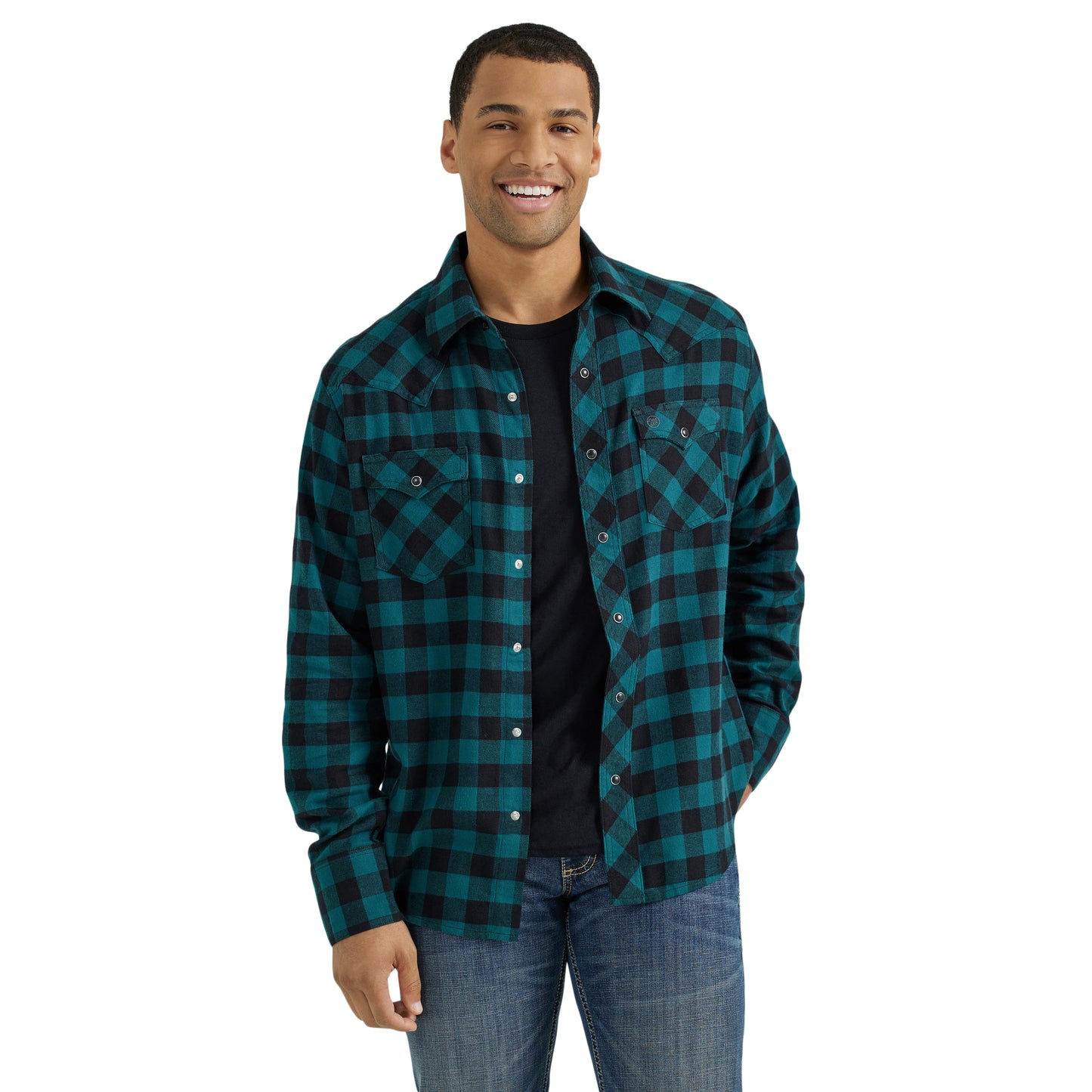 Men's Modern Fit Western Shirt - Teal