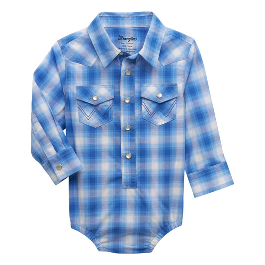 Baby Boys Western Shirt Bodysuit - Blue