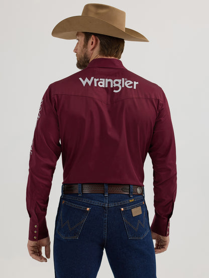 Mens Logo Western Shirt- Wine