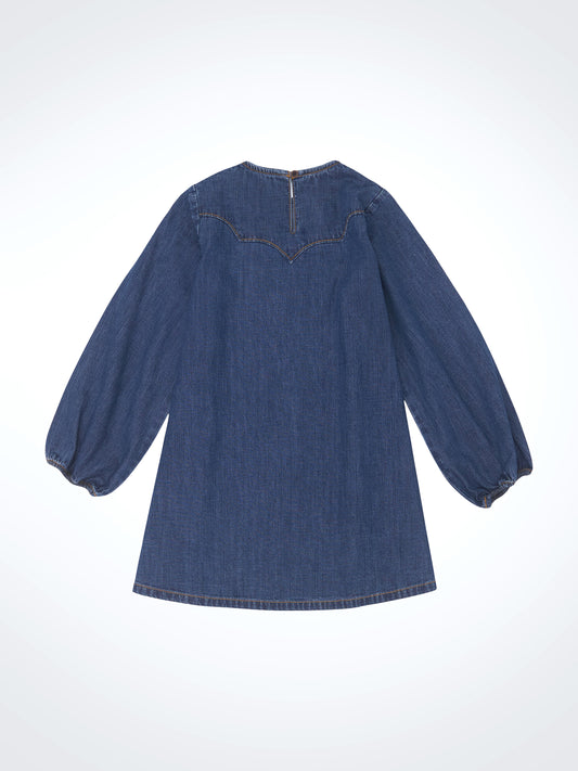 Girls Dress - Dark Denim