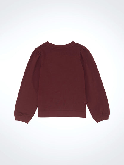 Girls Crew Neck Sweater - Burgundy