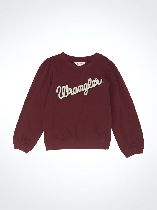 Girls Crew Neck Sweater - Burgundy