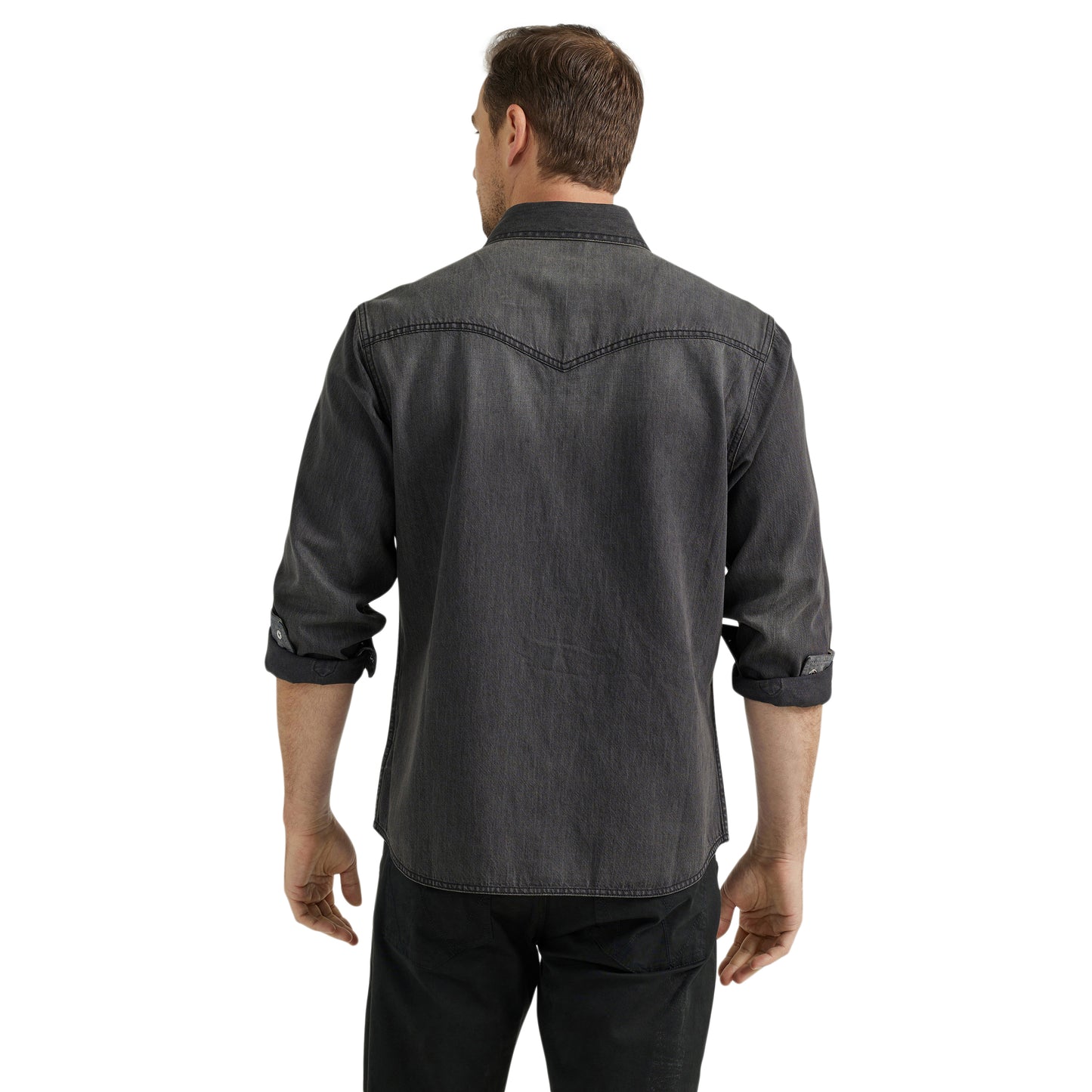 Men's Modern Fit Retro Western Shirt - Washed Black