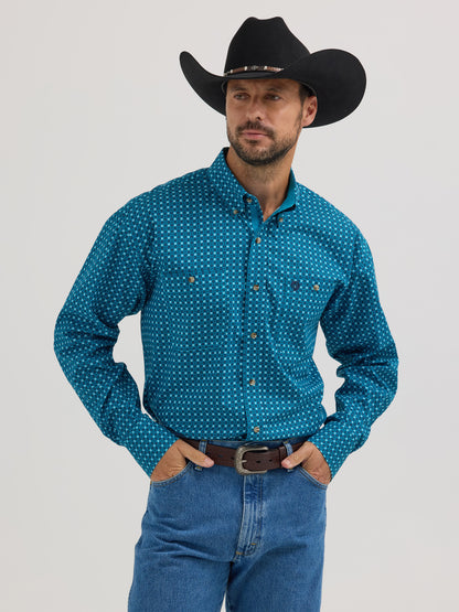 Men's George Strait Western Shirt - Teal