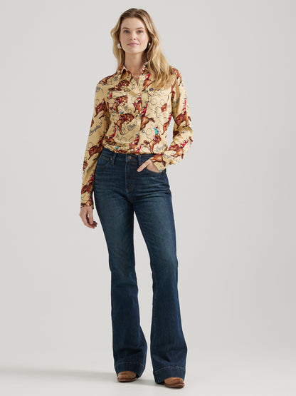 Saddle Up Slim Western Snap