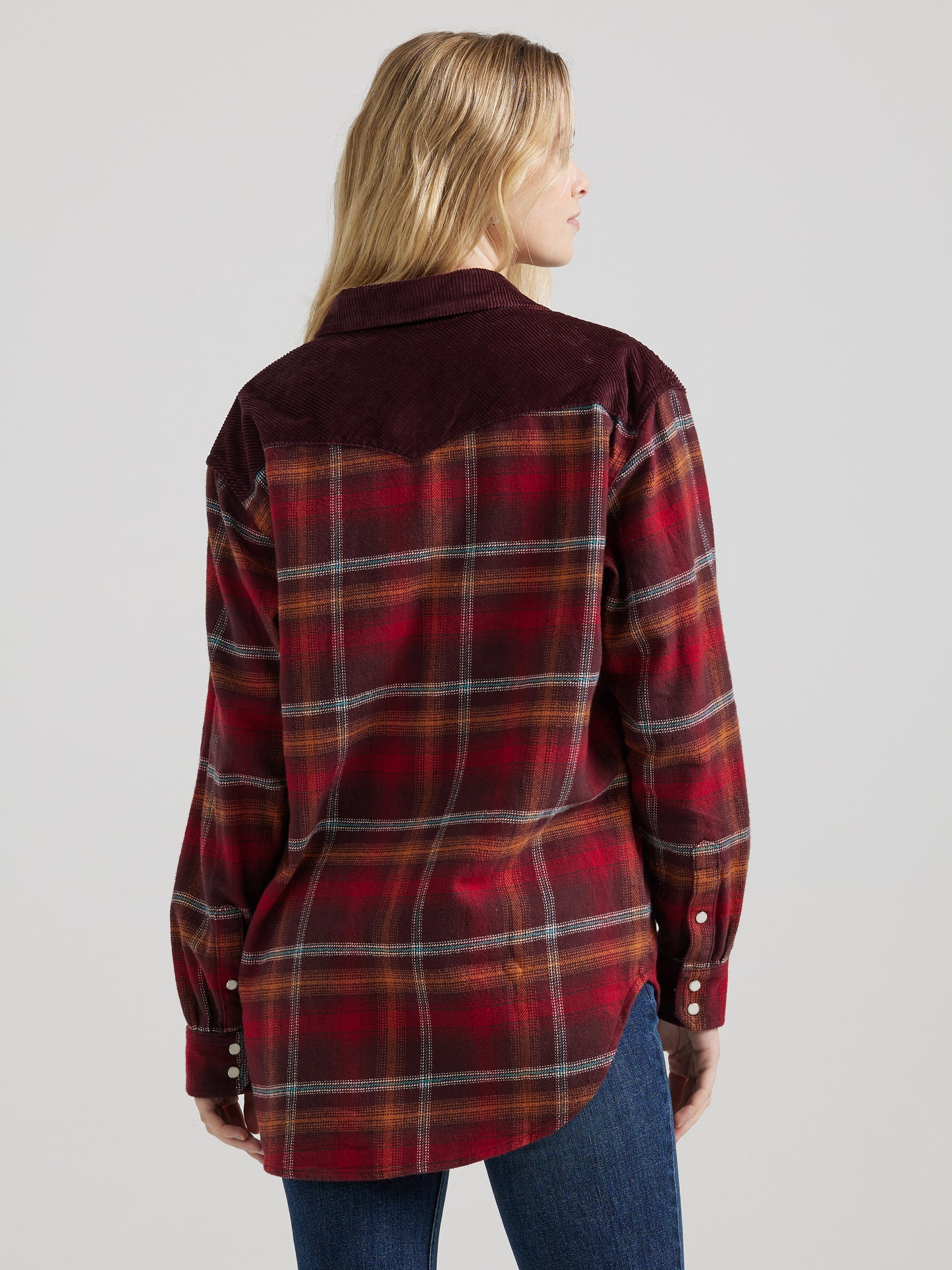 Ladies Flannel/Corduroy Shirt - Red Multi