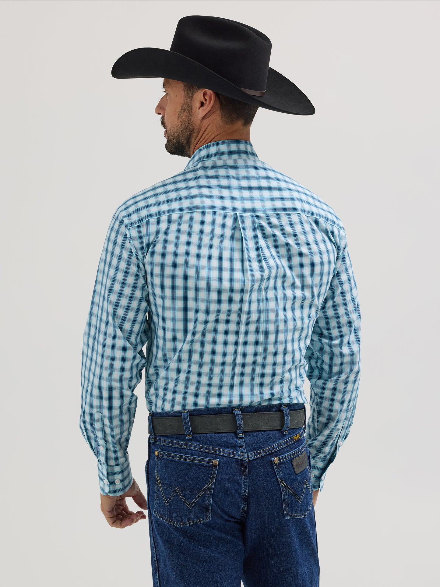 Men's George Strait Western Shirt - White/Teal