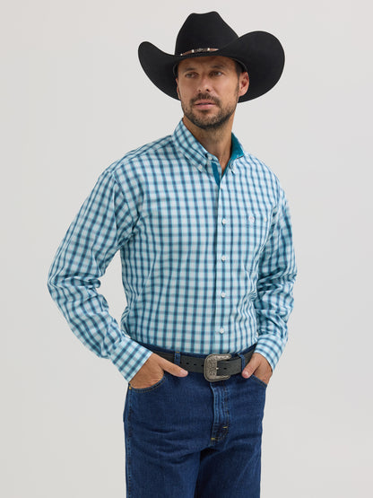 Men's George Strait Western Shirt - White/Teal