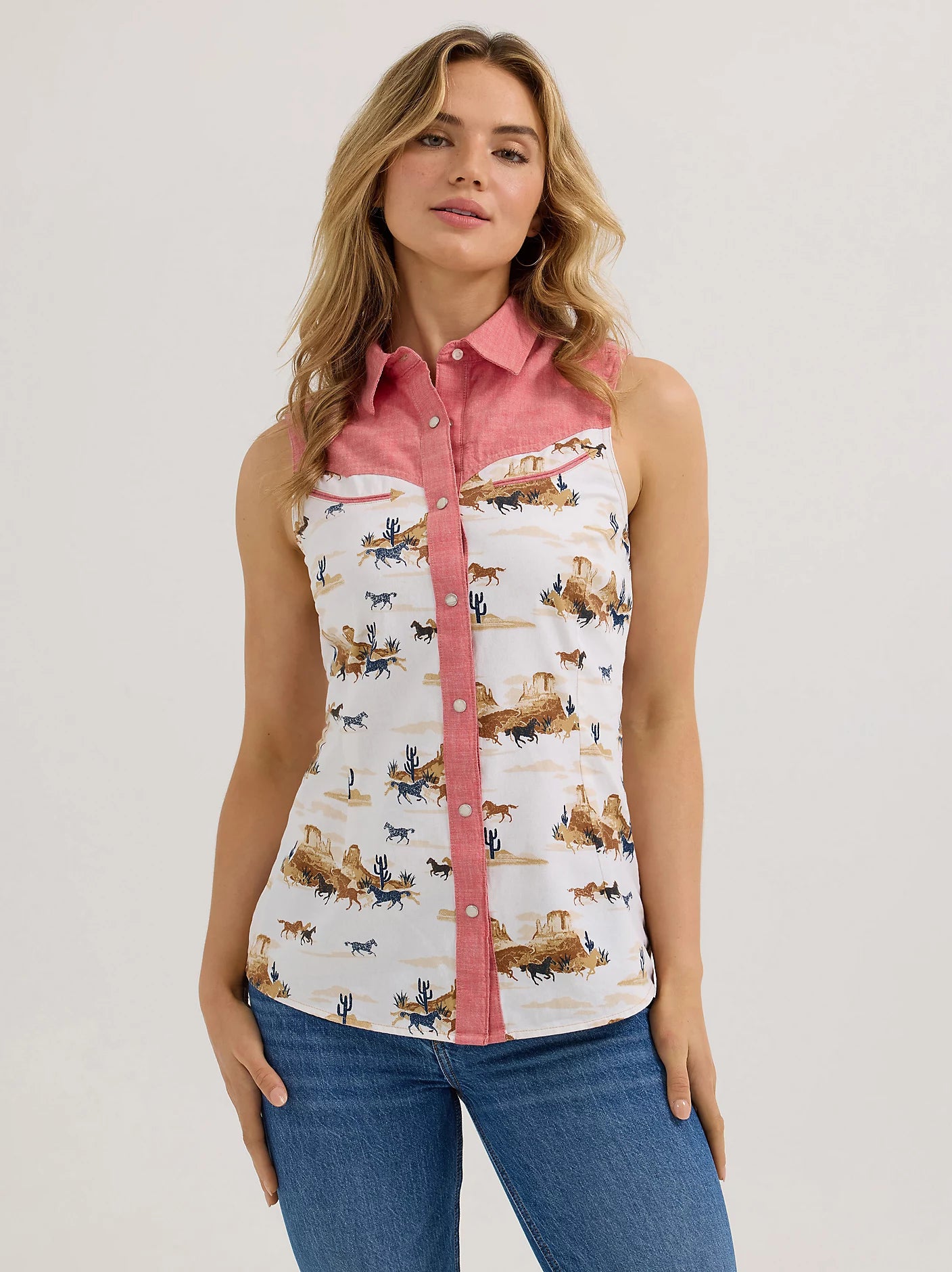 Ladies Sleveless Western Shirt