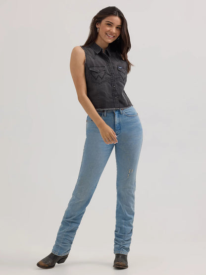 Ladies Cropped Sleveless Western