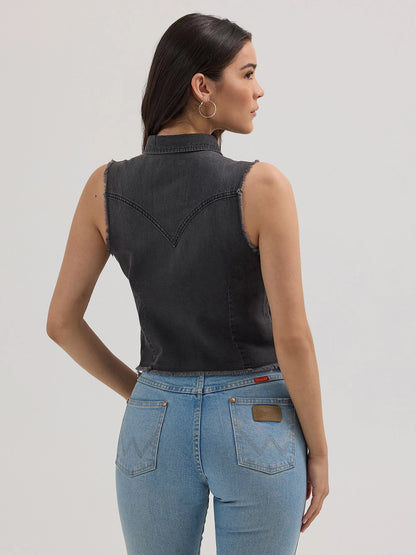 Ladies Cropped Sleveless Western