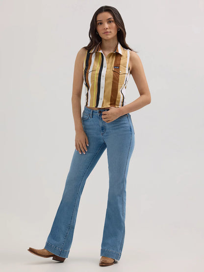 Ladies Cropped Sleveless Western