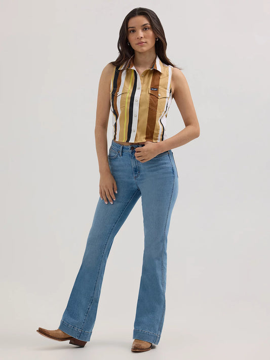 Ladies Cropped Sleveless Western
