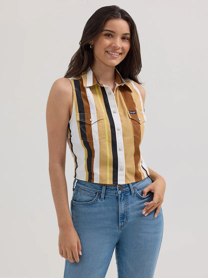Ladies Cropped Sleveless Western